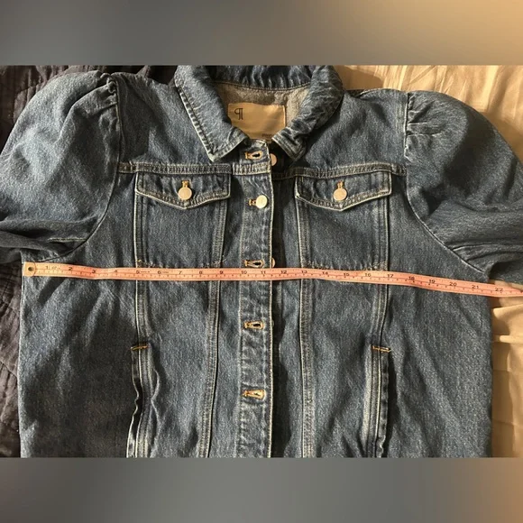 Anthro Pilcro puff sleeve denim jacket - XL - Picture 8 of 8